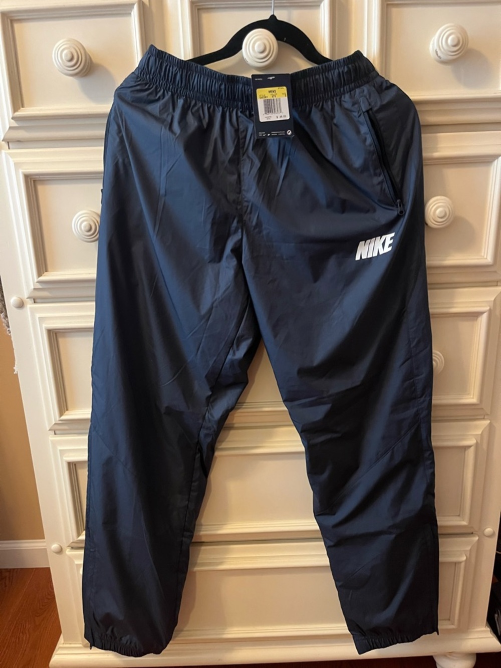 Nike Men's Dark Navy Track Joggers with White Logo